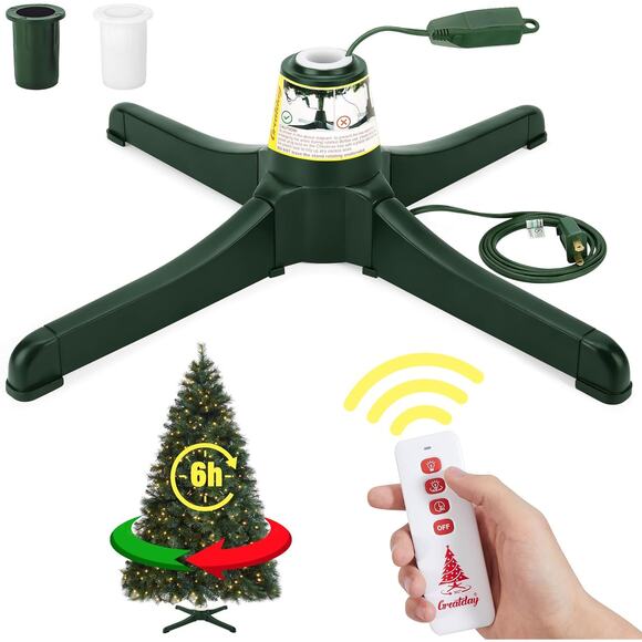NWT ~ Rotating Christmas Holiday Tree Stand ~ Remote Control & 6 Hour Timer - Picture 1 of 6